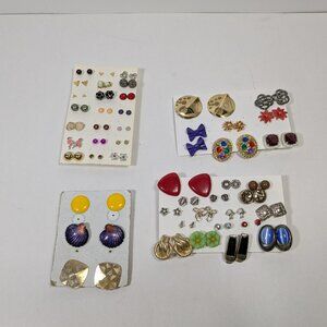 Stud Earrings Lot 48 Ready to Wear Fashion Jewelry Variety Styles Sizes Colors